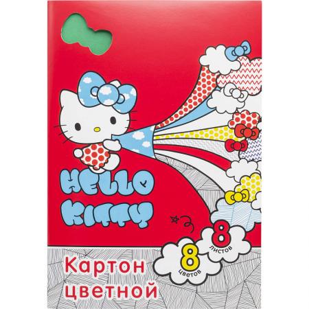 

Набор цветного мелов. картона ACTION! HELLO KITTY, дв. клапан. с европод.,ф.А4,8 л.,2 диз.