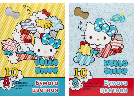 

Набор цветной мелован. бумаги ACTION! HELLO KITTY,папка картонная,ф. А4,10 л.,10 цв.,2 дизайна