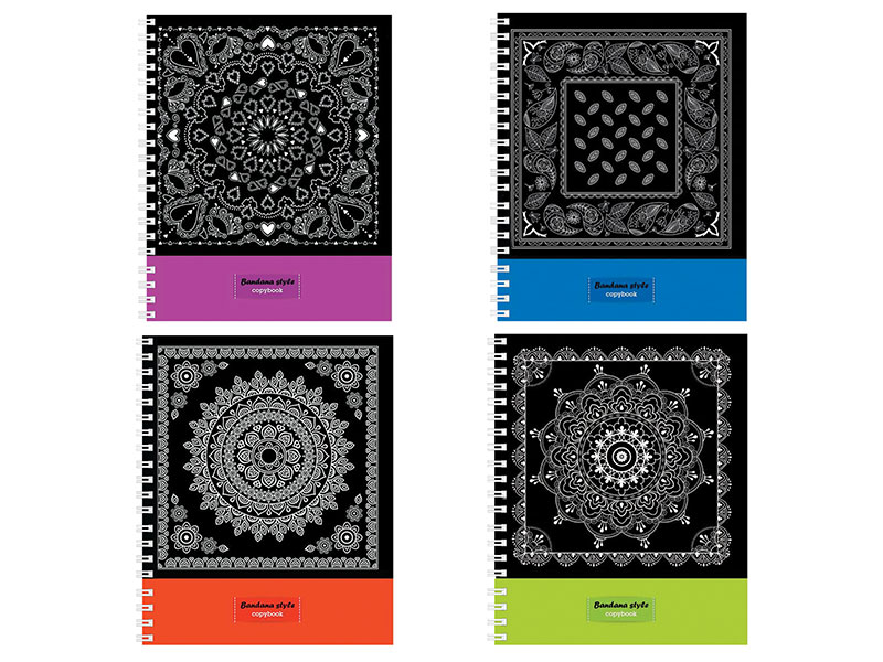 

Тетрадь 80 л., HATBER VK, спираль, клетка, обложка мелованный картон, "Bandana style"