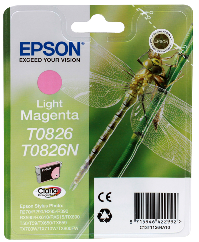 

Картридж Epson Original T08264A для R270/390/RX590 светло-пурпурный т(C13T11264A10)