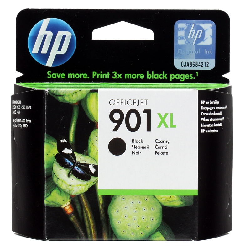 Картридж HP 901XL (CC654AE) черный (black) 700 стр 13,8 мл для Officejet J4580/4640/4680 картридж hp cc654ae 901xl black для j4580 4660