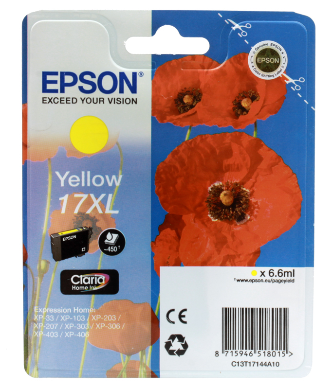 

Картридж Epson T17144A10 желтый (yellow) 450 стр для Epson Expression Home XP-33/207