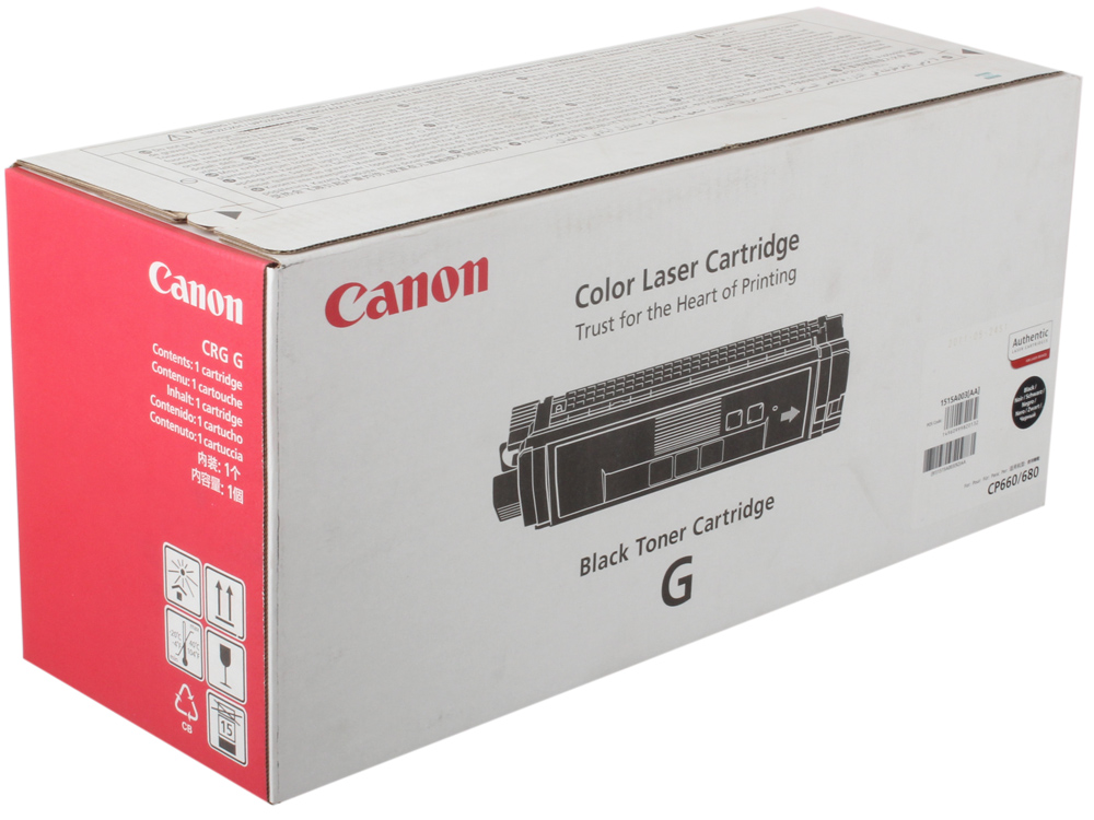 

Тонер Canon CRG-G Bk для CP660. Чёрный.