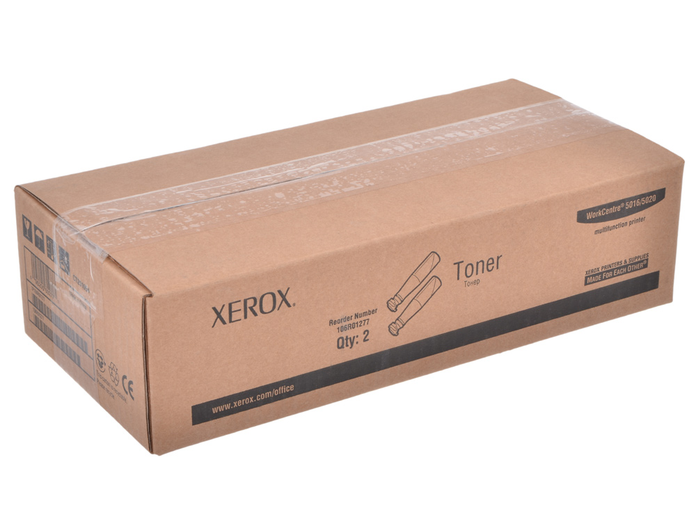 Картридж Xerox 106R01277 для WC 5016/5020, в 1 упаковке 2 тубы. Чёрный. 12600 страниц.