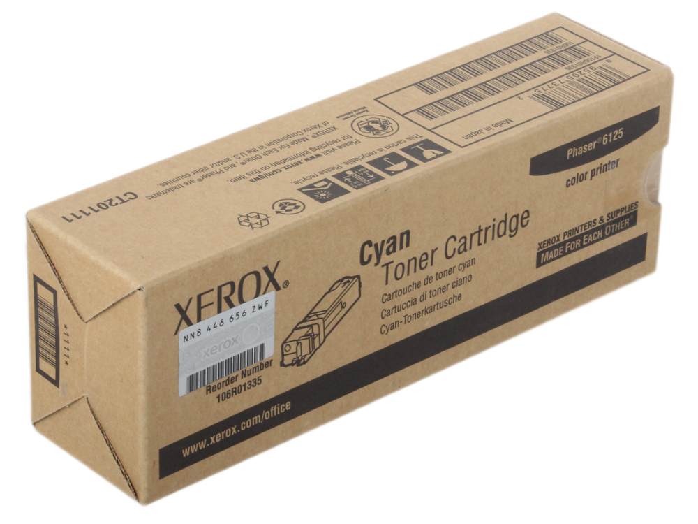 

Картридж Xerox 106R01335 для Phaser 6125. Голубой. 1000 страниц.