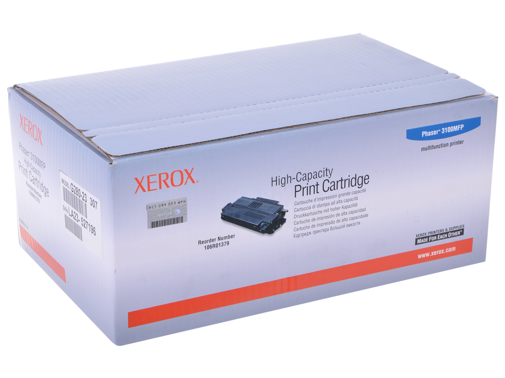 

Картридж Xerox 106R01379 для Phaser 3100MFP/X. Чёрный. 6000 страниц.