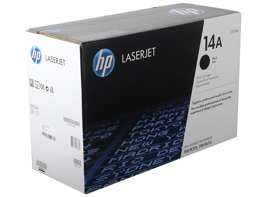 Картридж HP CF214A для LaserJet Enterprise 700 Printer M712dn/M712xh/M725dn/M725f/M725z. Черный. 10000 страниц.