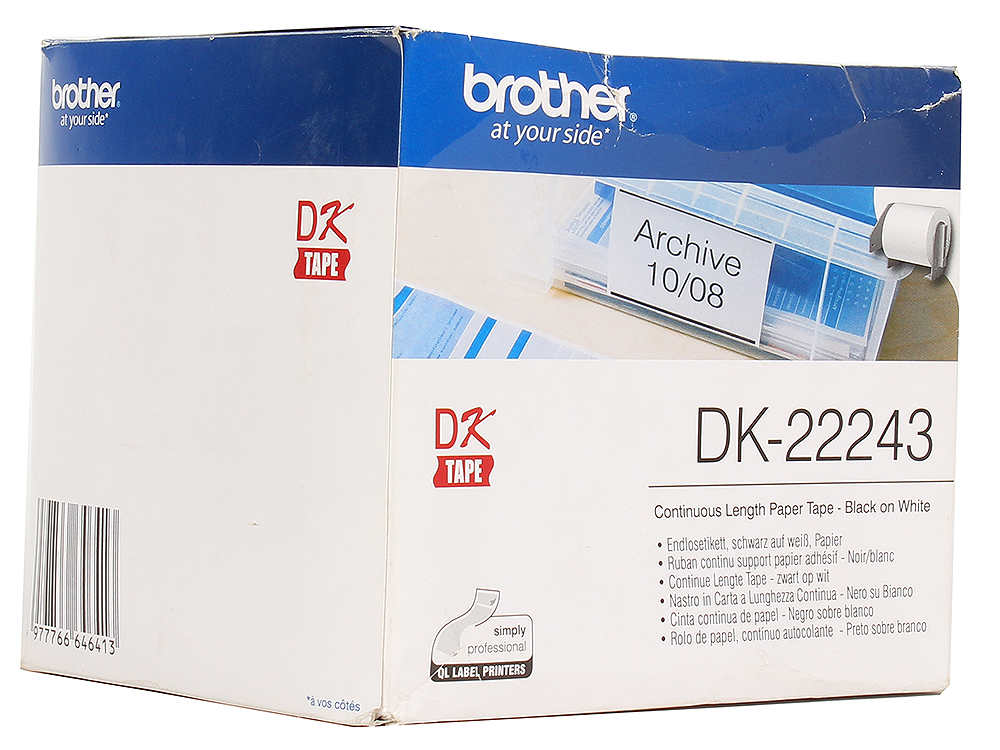 

Лента Brother DK22243 бумажная клеящаяся белая 102мм*30,48м
