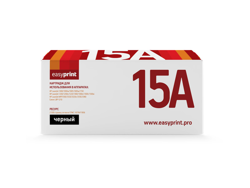 

Картридж EasyPrint LH-15A U черный (black) 2500 стр. для Canon Laser Shot LBP1210, HP LaserJet 1150/1200/1200n/1220/1300/1300n/1300t/1300xi/MFP3300/MFP3320/MFP3380