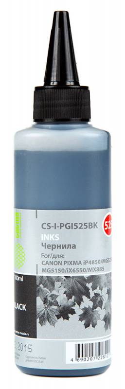 

Чернила Cactus CS-I-PGI525BK для Canon iP4850/MG5250/MG5150/iX6550 черный 100мл
