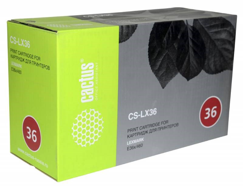 

Картридж Cactus CS-LX36 E360H11E для Lexmark Optra E360/E460/E360d/E460dn/E360dn/E460dw черный 9000с