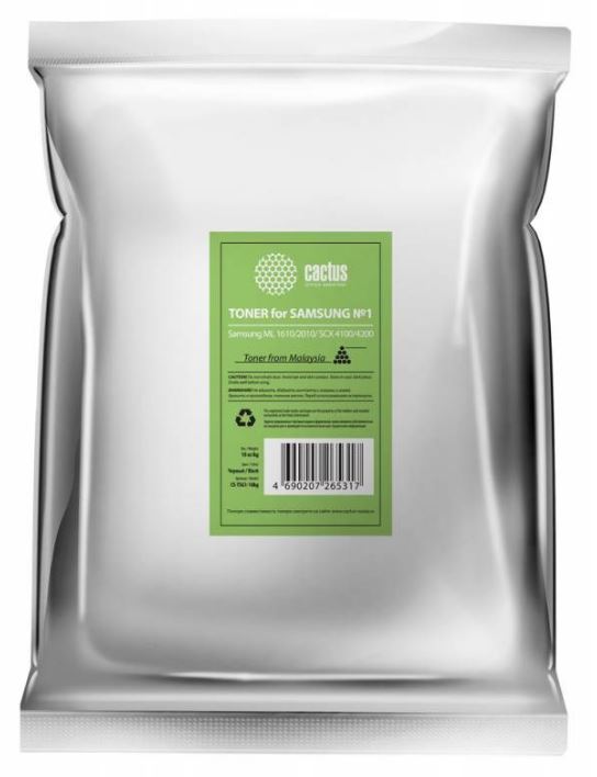 

Тонер Cactus CS-TSG1-10KG для Samsung ML 1610/2010/ SCX 4100/4200 черный 10000гр