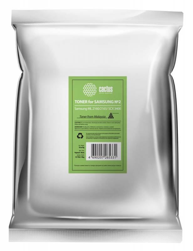 

Тонер Cactus CS-TSG2-10KG для Samsung ML 2160/2165/SCX3400 черный 10000гр