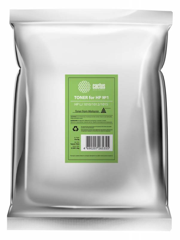 

Тонер Cactus CS-THP1-10KG для HP LJ 1010/1012/1015 черный 10000гр