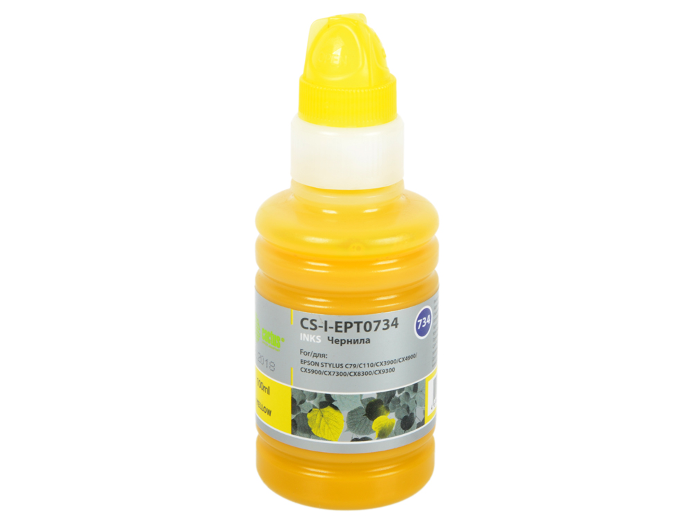 

Чернила Cactus CS-I-EPT0734 для Epson Stylus С79/ C110/ СХ3900/ CX4900/ CX5900 100 мл желтый