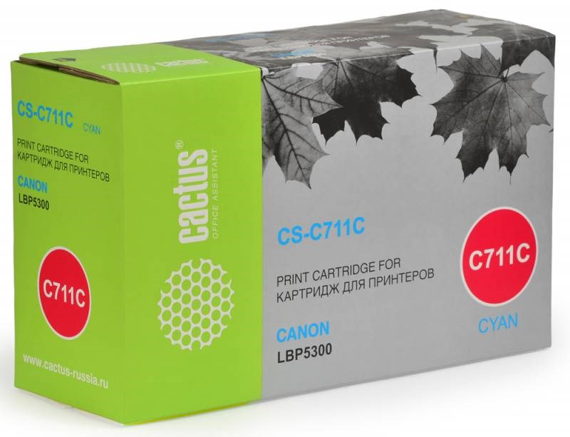 

Картридж Cactus CS-C711C для Canon LBP5300 голубой 6000стр