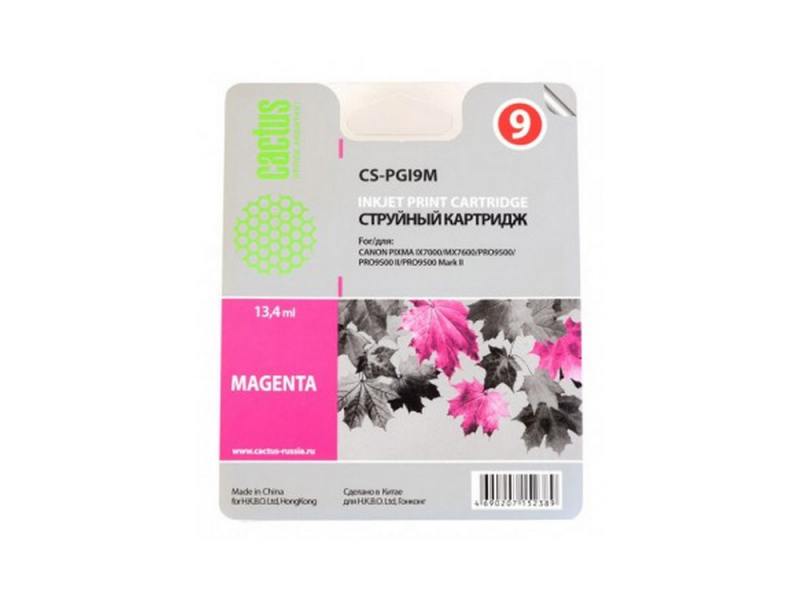 

Картридж CACTUS CS-PGI9M для Canon Pixma X7000 MX7600 PRO9500 пурпурный