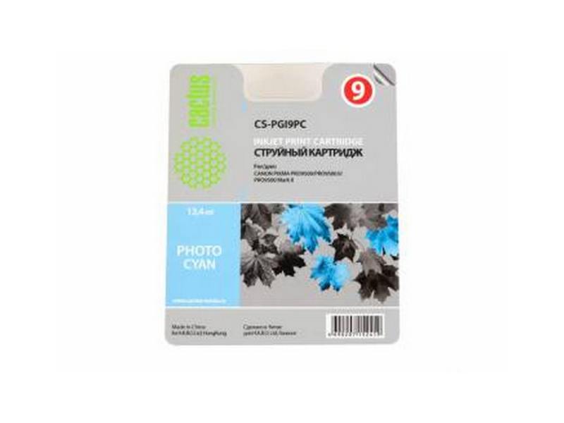 

Картридж Cactus CS-PGI9PC для Canon Pixma X7000 MX7600 PRO9500 фото голубой