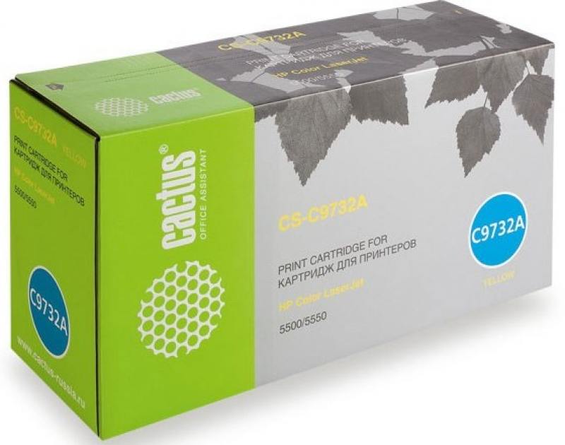 

Тонер Картридж Cactus CS-C9732AR желтый для HP CLJ 5500/5550 (12000стр.)