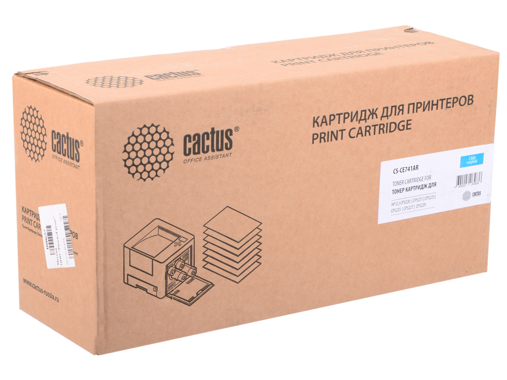 

Тонер Картридж Cactus CS-CE741AR голубой для HP CLJ Pro CP5220/CP5221 (7300стр.)