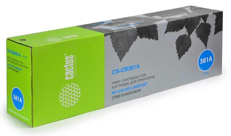 

Тонер-картридж Cactus CS-CB381A для HP CLJ MFP CM6030/CM6040/CP6015 голубой 21000стр