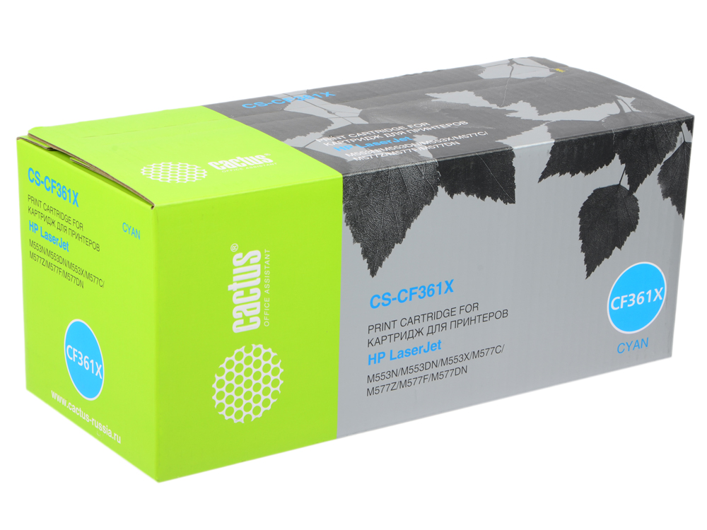 

Тонер Картридж Cactus CS-CF361X голубой для HP CLJ M552dn/M553dn (9500стр.)