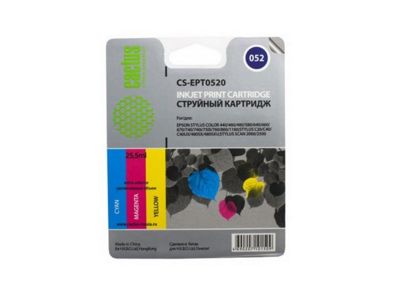 

Картридж Cactus CS-EPT0520 для Epson Stylus Color 400 440 460 600 640 цветной
