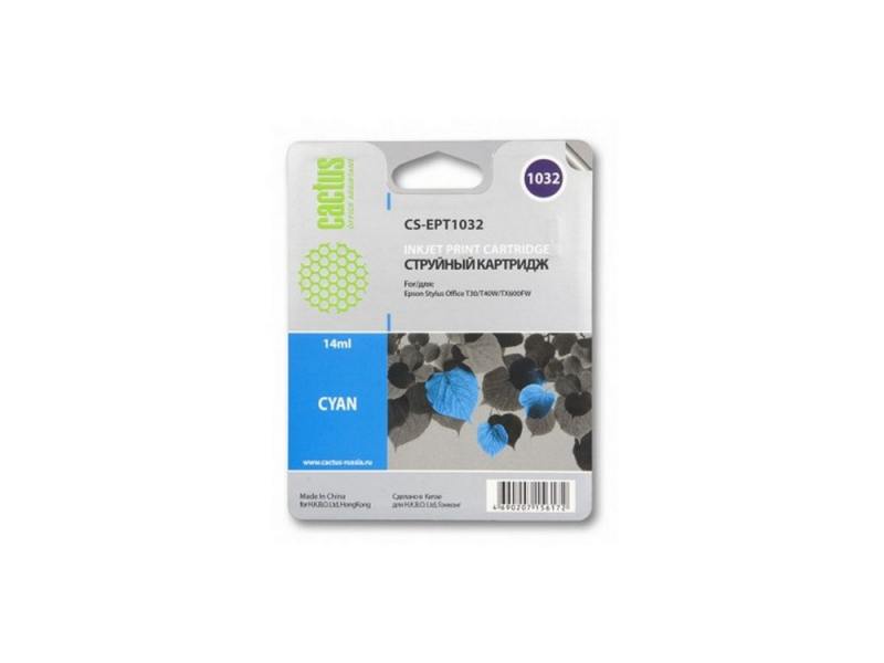 

Картридж Cactus CS-EPT1032 для Epson Stylus Office T1100 TX510 TX510fn TX550 TX550w голубой 820стр