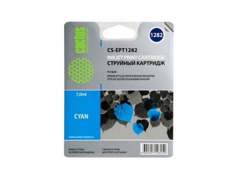 

Картридж Cactus CS-EPT1282 для Epson Stylus S22 SX125 SX420 SX425 BX305 голубой 270стр