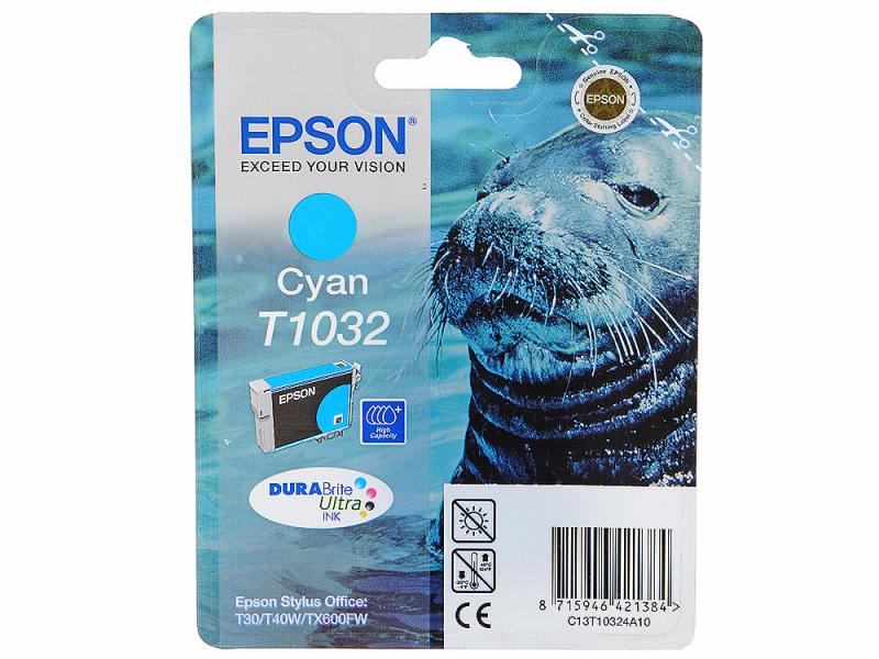 

Картридж Epson C13T10324A10 для T30 T40W TX550W TX600FW голубой