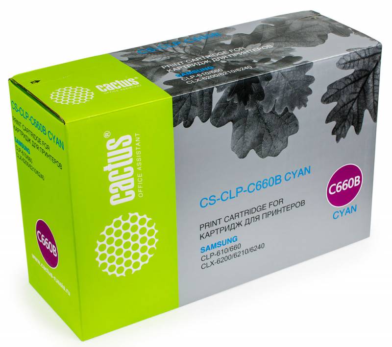 

Картридж Cactus CS-CLP-C660B для Samsung CLP 610 660 CLX 6200 6210 6240 голубой 5000стр