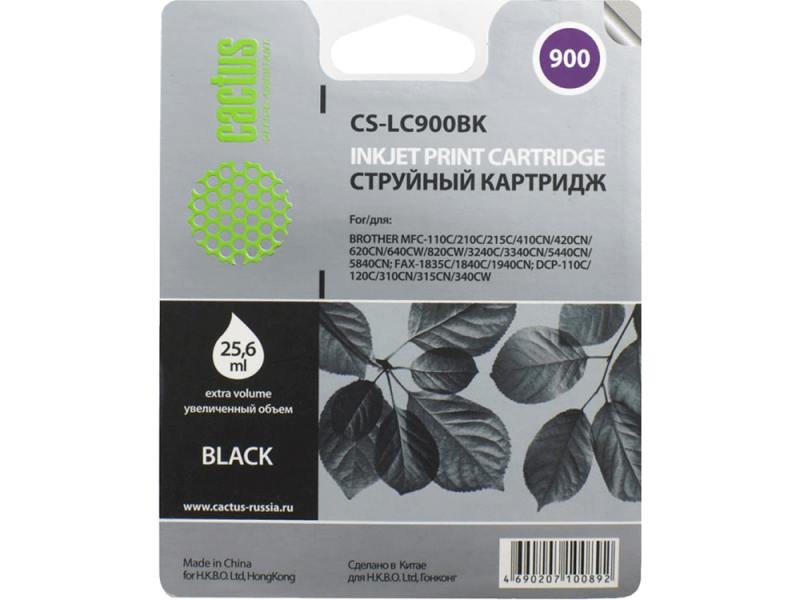 

Картридж Cactus LC-900BK для Brother DCP-110/115/120/MFC-210/215 черный 500стр