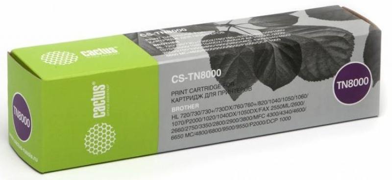 

Картридж Cactus TN-8000 для Brother HL-720/730/8201050/1070 черный 2200стр