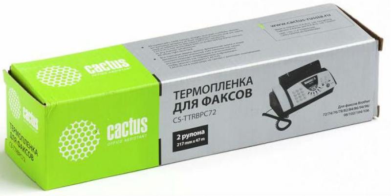 

Термопленка Cactus CS-TTRBPC72 для факсов Brother FAX-T7Plus/72/74/76/78/82 (2шт/217ммx47 м)