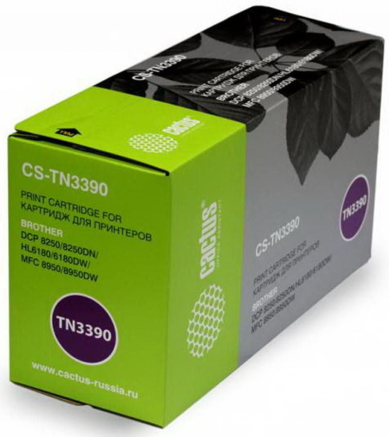 

Тонер Картридж Cactus CS-TN3390 черный для Brother DCP-8250/8250DN/HL6180/6180DW/MFC-8950 (12000стр.
