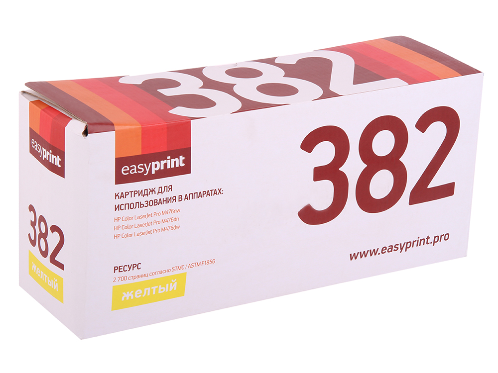 

Картридж EasyPrint LH-382 (аналог CF382A) для HP CLJ Pro M476nw/M476dn/M476dw (2700 стр.) желтый, с чипом