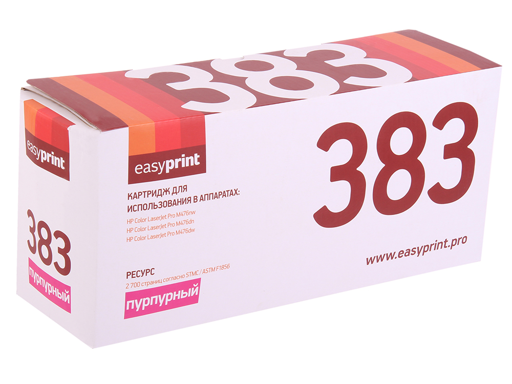 

Картридж EasyPrint LH-383 (аналог CF383A) для HP CLJ Pro M476nw/M476dn/M476dw (2700 стр.) пурпурный, с чипом