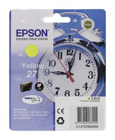

Картридж Epson C13T27044020 желтый (yellow) 300 стр для Epson WorkForce WF-3620/3640/7110/7210/7610/7620/7710