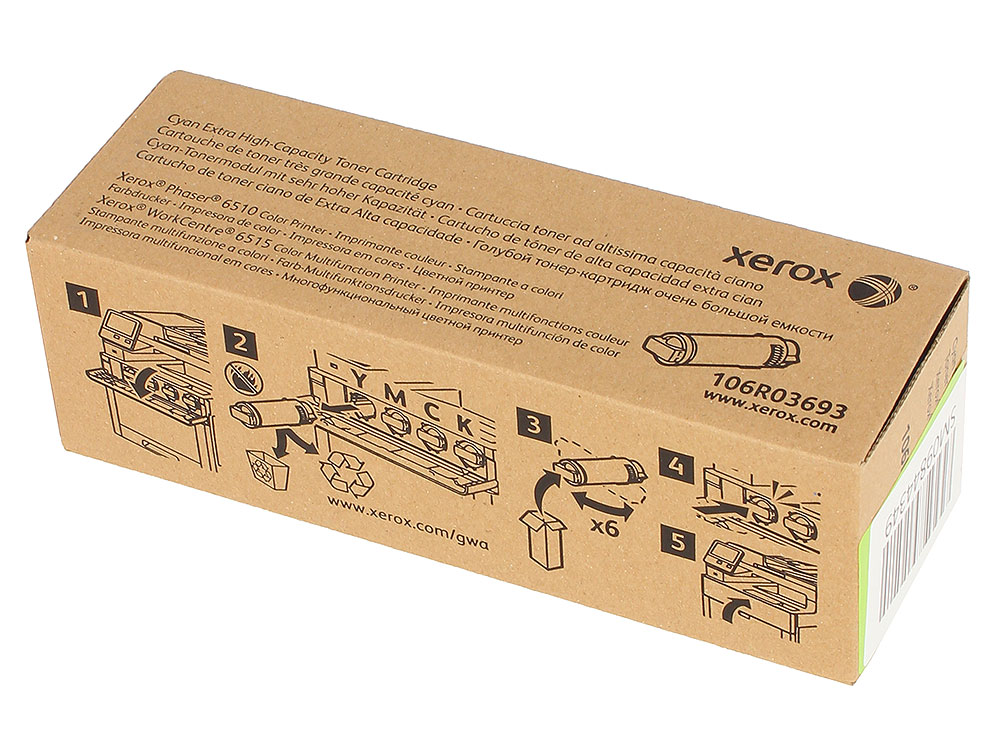 Картридж Xerox 106R03693 голубой (cyan) 4300 стр. для Xerox Phaser 6510 / WorkCentre 6515 Картридж Xerox 106R03693 голубой (cyan) 4300 стр. для Xerox Phaser 6510 / WorkCentre 6515
