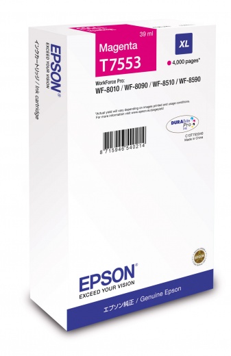 

Картридж Epson C13T755340 пурпурный (magenta) 4000 стр. для Epson WF-8090/8590