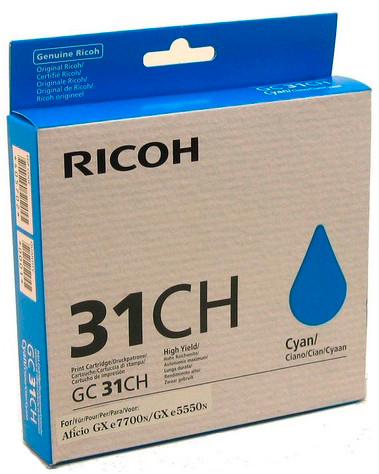 

Картридж Ricoh GC 31CH голубой (cyan) 4360 стр для Ricoh Aficio GX e2600/e3300N/e3350N/e5550N