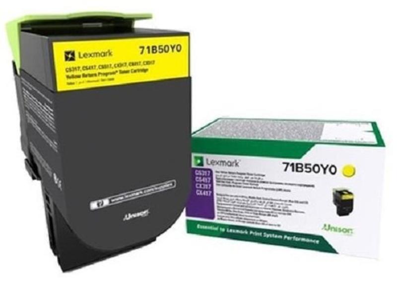 

Картридж Lexmark 71B50Y0 желтый (yellow) 2300 стр. для Lexmark CS317/417/517 / CX317/417/517