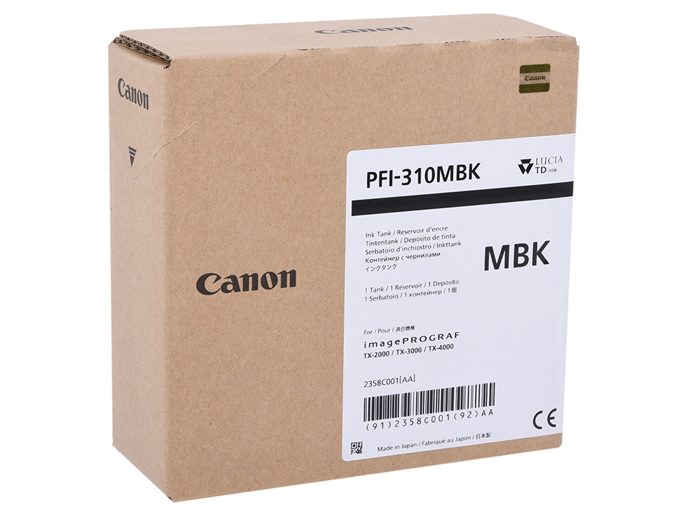 

Картридж Canon PFI-310 MBK черный матовый (matte black) 330 мл для Canon iPF TX-2000/3000/4000
