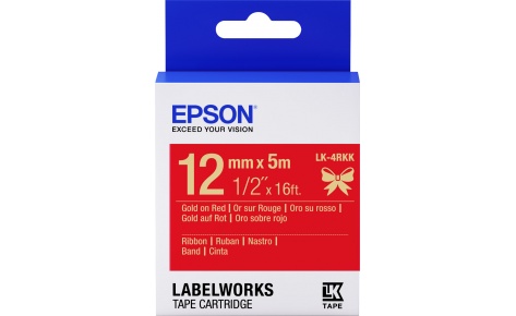 

Лента Epson LK-4HKK Золотой/Красный (Gold on Red) 12мм/5м для принтеров Epson LabelWorks