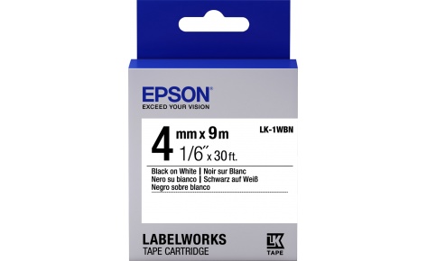 

Лента Epson LK-1WBN Белый/Черный (Black on White) 4мм/9м для принтеров Epson LabelWorks