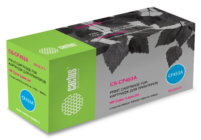 

Картридж Cactus CS-CF453A пурпурный (magenta) 10500 стр. для HP Color Laser Jet M652/653/681