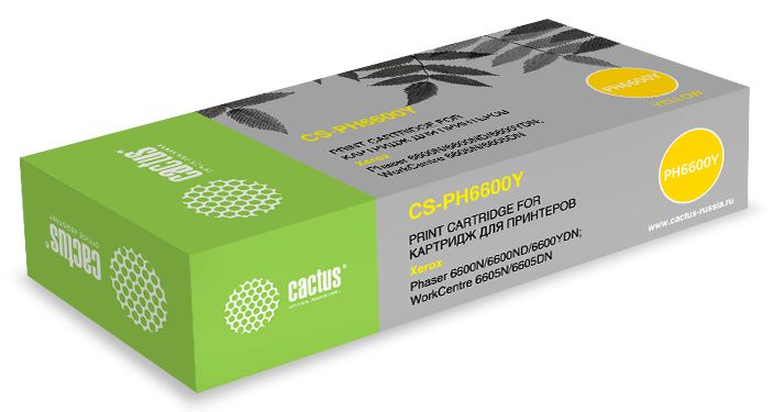 

Картридж Cactus CS-PH6600Y желтый (yellow) 6000 стр. для Xerox Phaser 6600/WorkCentre 6605