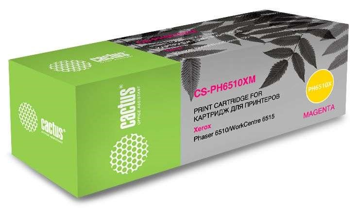 

Картридж Cactus CS-PH6510M пурпурный (magenta) 2400 стр. для Xerox Phaser 6510 / WorkCentre 6515