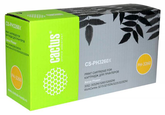 

Картридж Cactus CS-PH3260X черный (black) 2x3000 стр. для Xerox Phaser 3052/3260 / WorkCentre 3215/3225