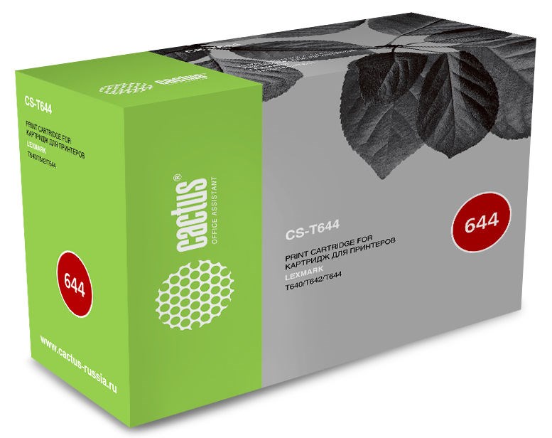 

Картридж Cactus CS-T644 черный (black) 21000 стр для Lexmark Optra T640/642/644
